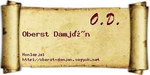 Oberst Damján névjegykártya